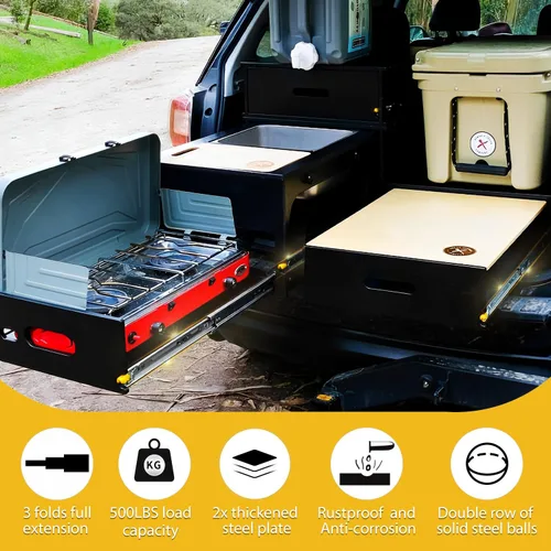 Miniatura 4 de YENUO Correderas de Cajón Resistentes con Cerradura 12 14 16 18 20 22 24 26 28 30 32 34 36 38 40 44 48 52 56 60 Pulgadas Extensión Completa Montaje