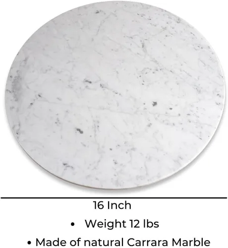 Miniatura 2 de Plato Giratorio de Mármol Lazy Susan Bandeja Giratoria Plato Grande para Servir Centro de Mesa para Mesa de Comedor Moderno - 16 Pulgadas