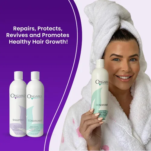 Miniatura 4 de Ongaro Beauty Set de champú y acondicionador orgánico sin sulfato para mujeres y hombres, cuidado del cabello con aloe vera, sin crueldad,