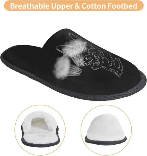 Miniatura 4 de Hot-German-Shepherd-Dog - Pantuflas peludas de algodón para el hogar en invierno, pantuflas de felpa unisex de dos tamaños