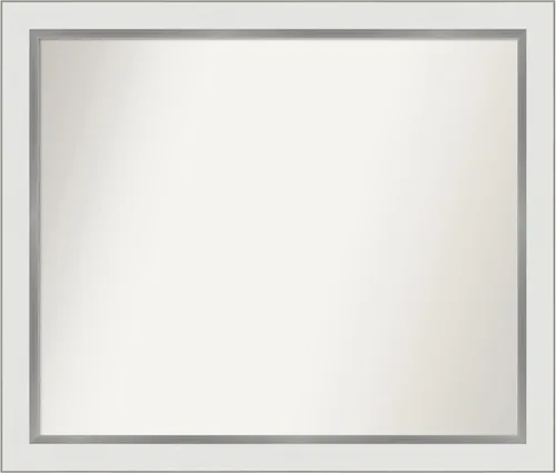 Miniatura 178 de Amanti Art Espejo de baño blanco para sobre el fregadero, 30 x 35 pulgadas, espejo de tocador rectangular estrecho de Eva de oro blanco, marco