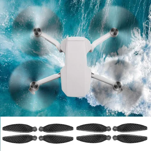 Miniatura 6 de Cuchilla de hélice para dron, hoja de hélice ligera de fibra de carbono compatible con mini 2 piezas de accesorios de repuesto para drones