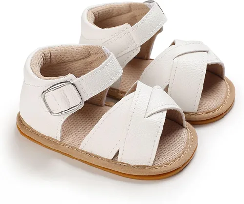 Miniatura 7 de SOFMUO Sandalias brillantes con lazo para bebés, niñas y niños, suela de goma antideslizante y suave de primera calidad, zapatos de verano
