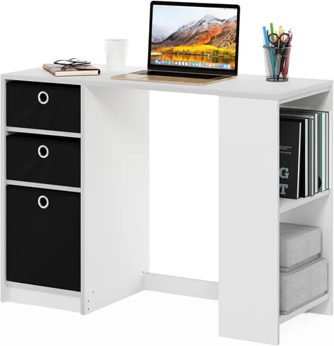 Miniatura 10 de FURINNO Jaya - Escritorio de estudio para computadora con cajón, marrón