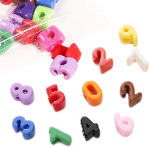 Miniatura 9 de 40 cuentas de letras 3D focales acrílicas sueltas para hacer joyas, pulseras, collares, llavero, bolsa de teléfono, cadena, llaveros (letras mixtas)