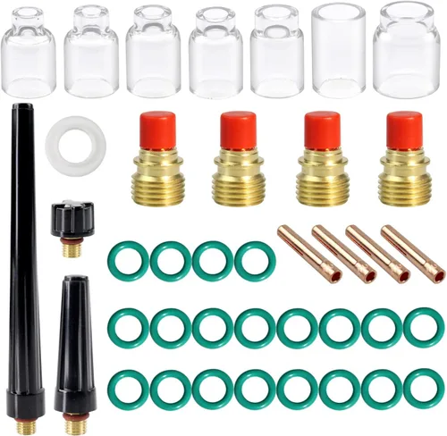 Miniatura 2 de consumibles TIG para antorcha de soldadura 4#~12# Copa de Vidrio para Antorcha de Soldadura TIG WP-9/17/18/20/25/26