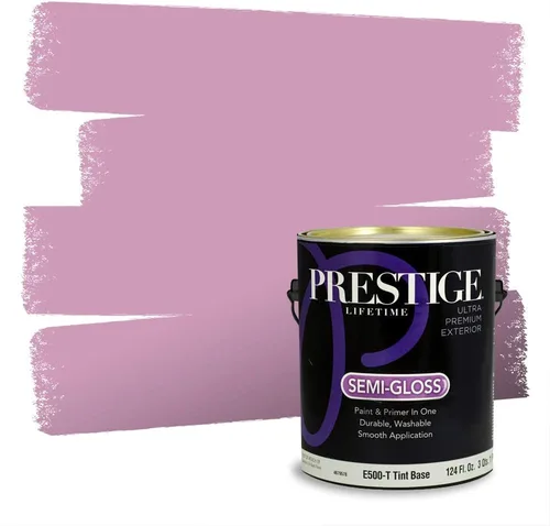 Miniatura 138 de Prestige Paints Pintura exterior e imprimación en uno, 1 galón, plano, coincidencia comparable de Valspar* Amber Rose*