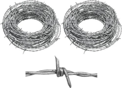Alambre de púas real de 120 pies, calibre 15.5, 2 puntos, ideal para manualidades, vallas y disuasorios de bichos