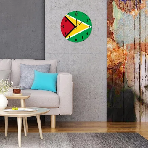 Miniatura 782 de Cheyan Reloj de pared con bandera de Canadá de 12 pulgadas, silencioso, sin tictac, de PVC, funciona con pilas, reloj redondo decorativo, regalo