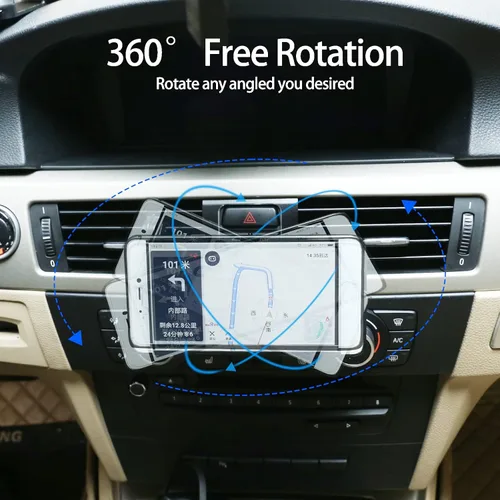 Miniatura 4 de Soporte rotatorio para teléfono celular de 360 grados para BMW Serie 3 E90 E91 E92 E93 2005-2010 2011 2012 (aleación de aluminio)