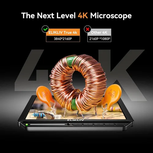 Miniatura 2 de Microscopio digital 4K, Elikliv EM4K - Microscopios de monedas de 8 pulgadas 2000x, microscopios HDMI de 52 MP, microscopio de soldadura