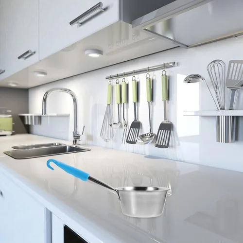 Miniatura 5 de Toddmomy Cucharón portátil para acampar con gancho, cuchara de agua ligera de acero inoxidable para senderismo al aire libre y camping, cuchara