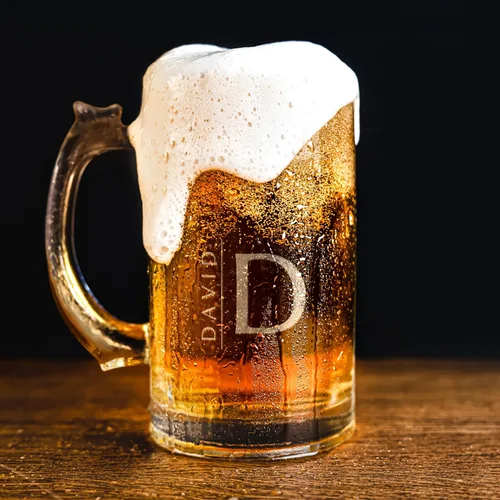 Miniatura 8 de Taza de Cerveza Personalizada de 16 oz con Fuente Personalizada Grabada en Vidrio con Tu Texto – Regalo Único para Papá, Esposo, Cumpleaños, Boda