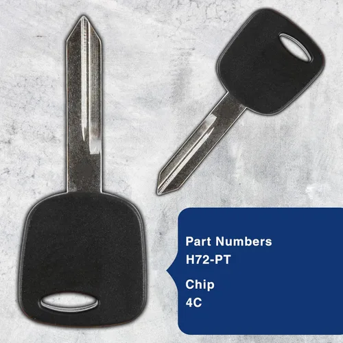 Miniatura 4 de Llave lisa con chip transpondedor, repuesto para 4C, de KeylessOption, Negro