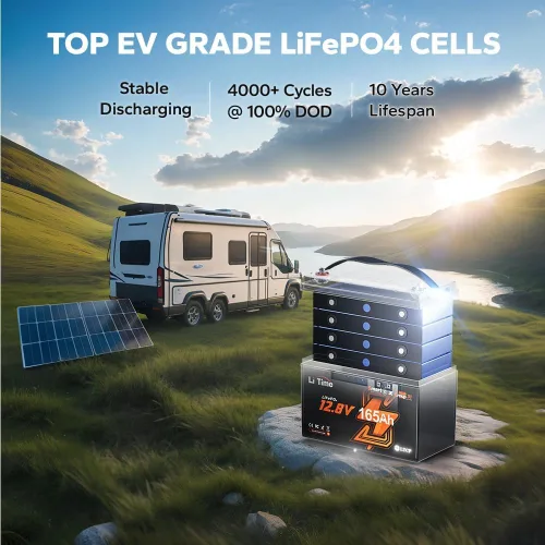 Miniatura 7 de Litime Batería de litio LiFePO4 de 12 V y 165 Ah Bluetooth, batería de ciclo profundo para motores de arrastre, tamaño grupo 31 con densidad