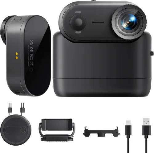 Cámara POV 4K 30FPS, cámara portátil para vlogging con 10 mts impermeable, mini cámara de acción de 64GB con estabilización EIS, cámara corporal
