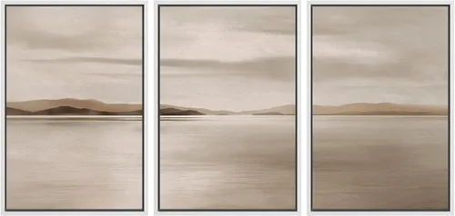 Miniatura 133 de SIGNWIN Lienzo enmarcado para pared, juego de arte abstracto de serenidad costera, ilustraciones abstractas junto al mar, arte moderno, decorativo