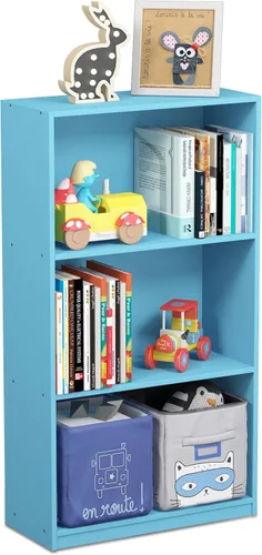 Miniatura 29 de Furinno Basic - Estantería de almacenamiento para librerías de 3 niveles, nogal oscuro