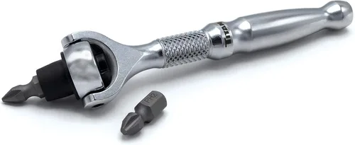 Titan Tools 11318 - Destornillador con trinquete micro de 1/4 de pulgada x 4 pulgadas y 90 dientes - Plateado