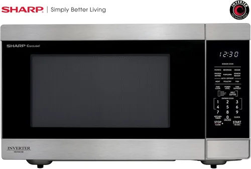Miniatura 11 de SHARP Horno microondas para encimera con plato giratorio extraíble de 16.5 pulgadas, 1200 vatios, 2.2 pies cúbicos, acero inoxidable