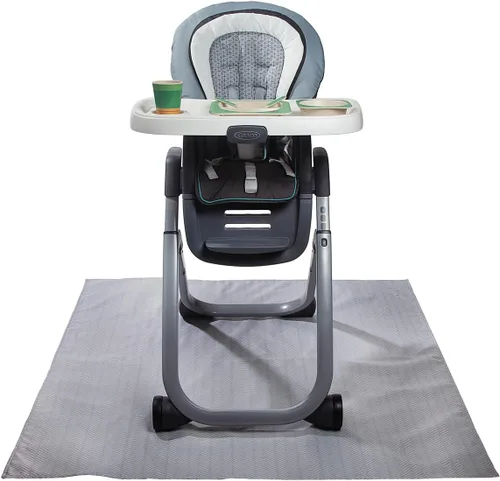 Graco Alfombrilla antisalpicaduras para debajo de la silla alta y artes y manualidades, tapete antideslizante de 50 x 50 pulgadas, tapete para Gris