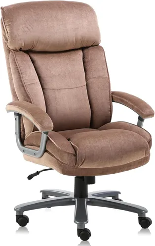 CLATINA Silla de oficina ejecutiva ergonómica grande y alta con tapizado giratorio de 800 libras, alta capacidad, altura ajustable, acolchado