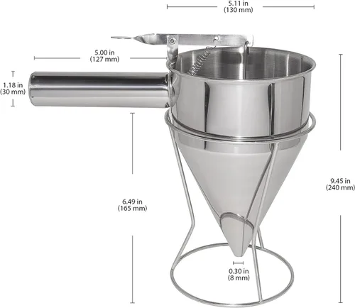 Miniatura 6 de ALDKitchen Dispensador de masa Acero inoxidable Vertedor de masa (embudo)