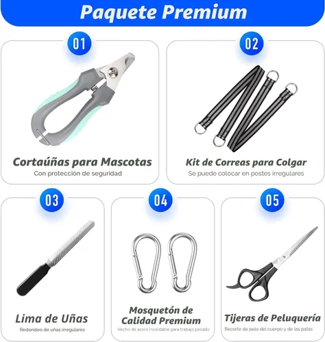 Miniatura 4 de ATESON Hamaca de Aseo para Mascotas con Cortauñas/Recortadores de Uñas/Tijeras de Aseo, Arnes de Aseo para Perros para Recortar Uñas, Correa de Aseo