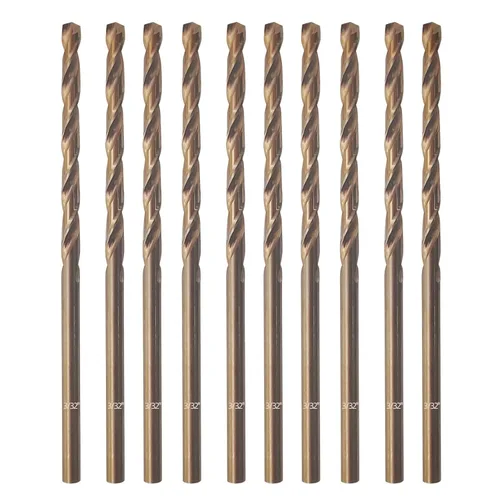 Miniatura 13 de Broca de cobalto de 1/8 pulgadas, broca helicoidal de acero de alta velocidad M35 de longitud estándar, punta de 135 grados para metal duro, acero