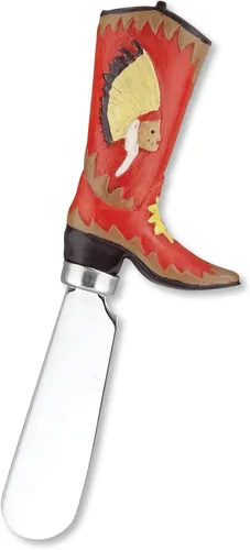 Miniatura 2 de UP Western Cowboy - Esparcidores de queso para botas, asas de resina pintadas a mano con cuchillas de acero inoxidable para untar queso crema