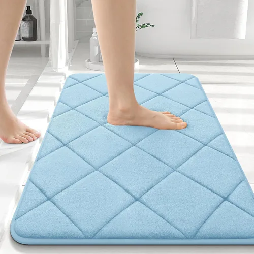 Miniatura 12 de OLANLY Tapete de baño de espuma viscoelástica de 24 x 16 pulgadas, ultra suave y absorbente, lavable a máquina, cómodo tapete de baño para suelo