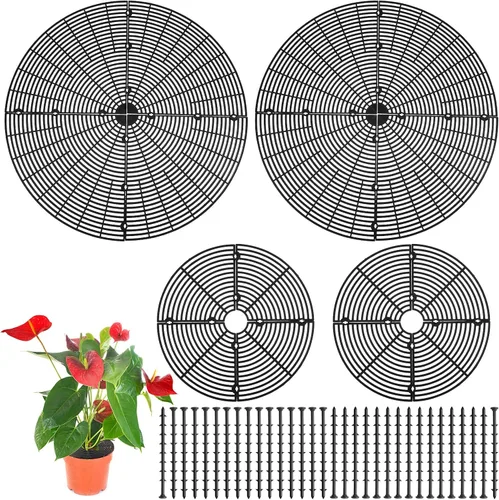 Miniatura 9 de Newtay 2 fundas protectoras de suelo para macetas, protectores de flores cortables contra animales, gatos, ardillas, tapones para excavar plantas