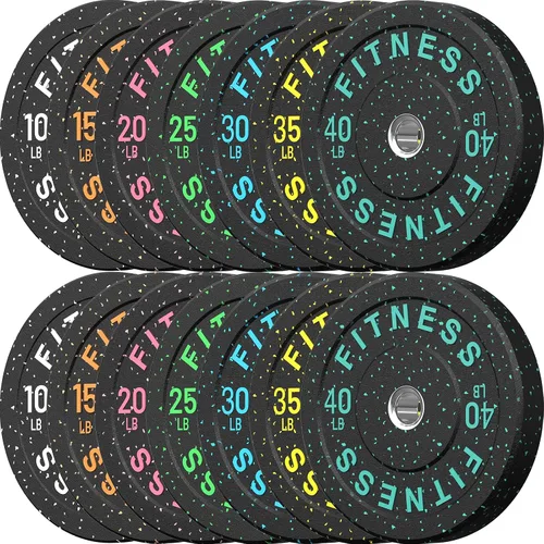 Miniatura 11 de HANDBODE Placas de Parachoques de 2 Pulgadas de Alto Rebote, Juego de Placas de Peso Olímpico 45/100/160/190/260/300lb, Juego de Placas