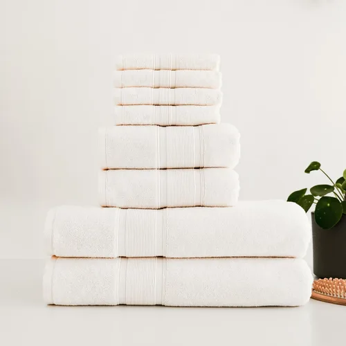 Miniatura 12 de Juego de toallas navideñas Luzia Color marfil Incluye 1 toalla de baño y 1 toalla de mano con diseños bordados y 2 toallas de baño lisas