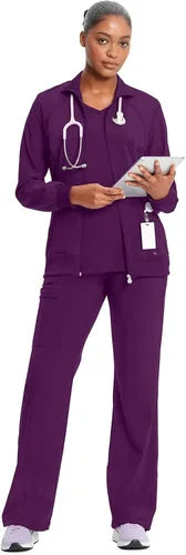 Miniatura 80 de Infinity by Cherokee 2391A - Chaquetas médicas con cremallera frontal para mujer, tela elástica en 4 direcciones