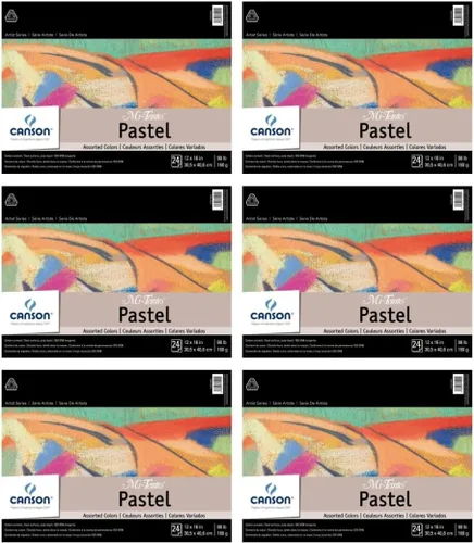 Miniatura 7 de Canson Artist Series Mi-Teintes - Papel pastel, colores surtidos, bloc plegable, 9 x 12 pulgadas, 24 hojas (98 libras/160g) - Papel de artista