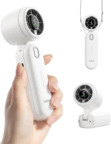 Miniatura 10 de Diveblues Ventilador turbo de mano portátil de alta velocidad, alimentado por batería recargable USB, pequeño ventilador de bolsillo portátil