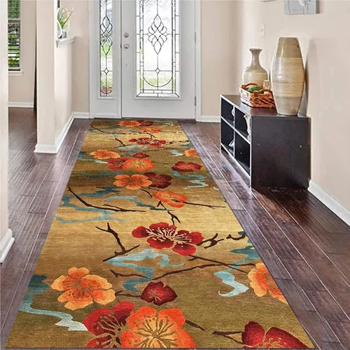 Miniatura 2 de Alfombra larga tradicional para pasillo, alfombra antideslizante para pasillo, cocina, entrada, longitud 3.3 ft, 4.9 ft, 6.6 ft, 8.2 ft, 11.5 ft