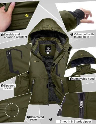Miniatura 6 de Chaqueta de esquí impermeable para niño con capucha GEMYSE