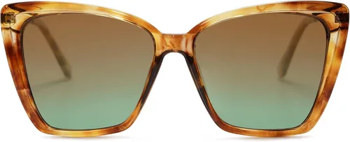 SOJOS Gafas de sol polarizadas de moda para mujer, retro, de gran tamaño, cuadrado, ojo de gato, gafas de sol con protección UV SJ2206