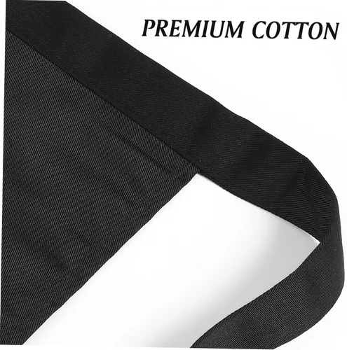Miniatura 9 de ULTECHNOVO Delantal de trabajo unisex para mujer y hombre, delantal de cocina con bolsillos dobles, cintura corta, color blanco, 27.6x19.3 in, Negro