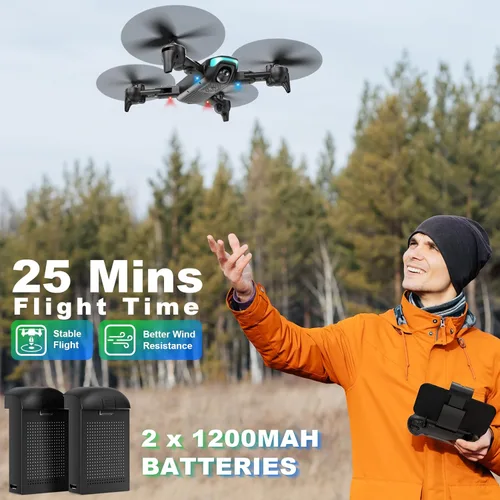 Miniatura 4 de Dron con cámara, dron plegable para principiantes con cámara de 1080P, elevación mejorada, vuelo circular/rotativo/por puntos de referencia