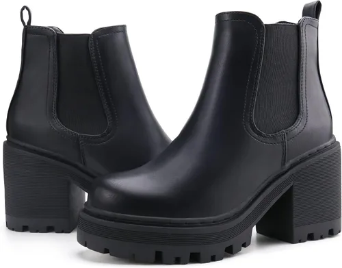 Miniatura 4 de firelli Botas Chelsea de moda para mujer, botas de plataforma clásicas