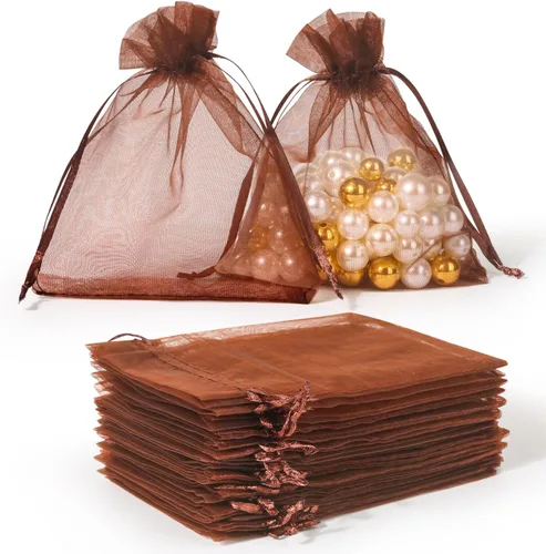 Miniatura 18 de Hopttreely 100 bolsas de organza transparentes premium, bolsas de regalo para bodas blancas, bolsas de joyería de 4 x 4.72 pulgadas para fiestas