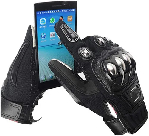 Miniatura 2 de Guantes de seguridad de acero para motocicleta, motocicleta, moto, deportes de carreras, guantes reforzados