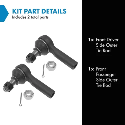 Miniatura 2 de TRQ Juego de barras de acoplamiento delanteras y exteriores de 2 piezas compatibles con Nissan Frontier 00-04 Xterra 1998-2004
