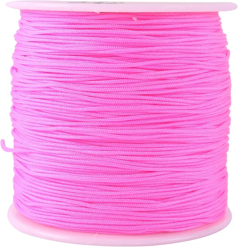 Miniatura 54 de KONMAY 1 rollo de cuerda de nailon para hacer pulseras de 150 yardas, trenzado de nailon Shamballa Macramé/cordón de cuentas de 0.4mm, cordón