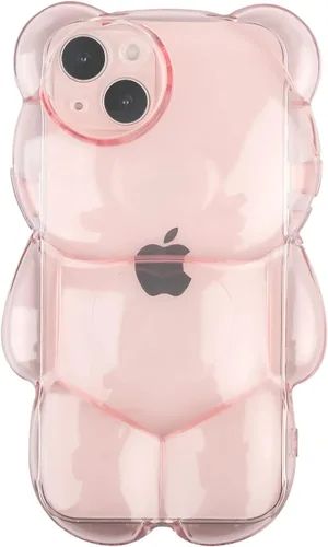 Miniatura 12 de Bear - Funda para teléfono compatible con el teléfono 11, bonita funda holográfica negra 3D con diseño de oso holográfico, a prueba de golpes, Kpop