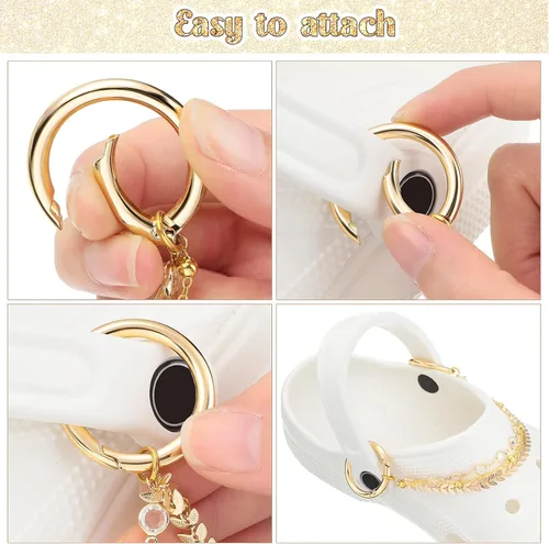 Miniatura 6 de MTLEE 2 Piezas de Adornos de Cadena para Zapatos para Mujeres, Adornos de Cadena Brillantes para Niñas y Zuecos, Accesorios con Hebilla, Joyería