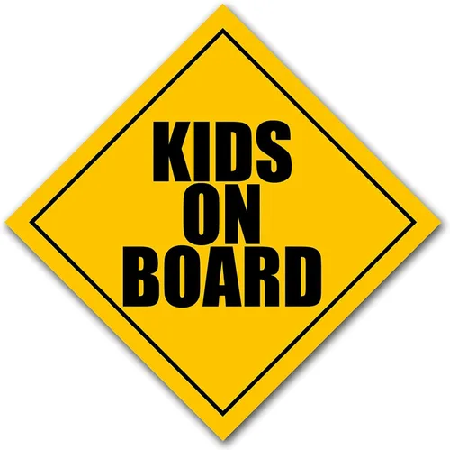 Imán magnético con forma de letrero de precaución para niños a bordo (conducción segura de vehículos para niños, para automóviles, camiones y